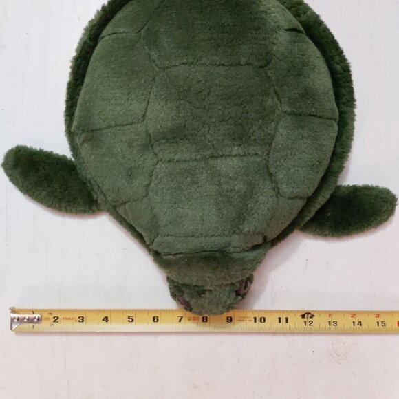 Large 14 Inch Green Sea Turtle Plush Stuffed Animal Soft Cuddly Pillow Pet - Picture 7 of 9